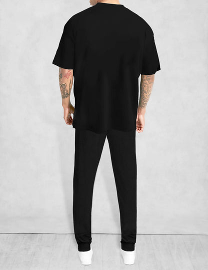 mens tracksuit - oversized tshirt and black jogger