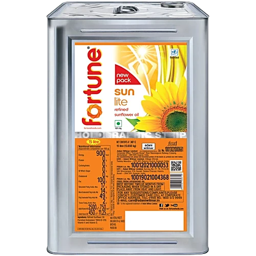 Fortune Sunlite Refined Sunflower Oil, 15 L Tin