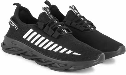 Premium Sports Shoes Lightweight & Fit Running,Training & Gym Party Wear For Men (Black)