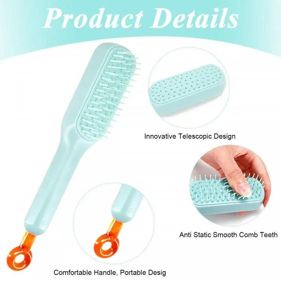 Self-cleaning Anti-static Massage Comb for Adults and KidsPackage Contains: It has 1 Piece of CombCombo: Pack of 1Weight: 300 gramsLBH: 18*8*4