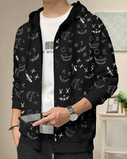 Mens Halloween Printed Jacket / Black