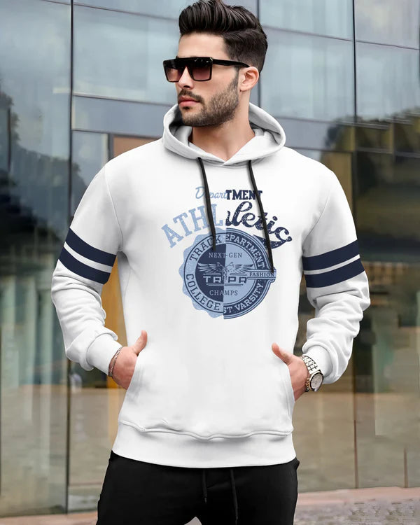 mens white hooded Sweatshirt