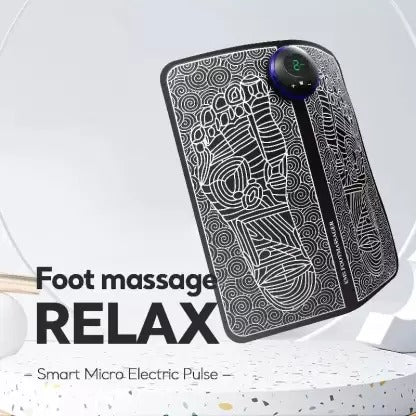 vvkworld Foot Massager Pain Relief Wireless Electric EMS Massage Machine,Rechargeable Portable Folding Automatic with 8 Mode19 Intensity for Legs(Foot Massager and body Massager)(D01C