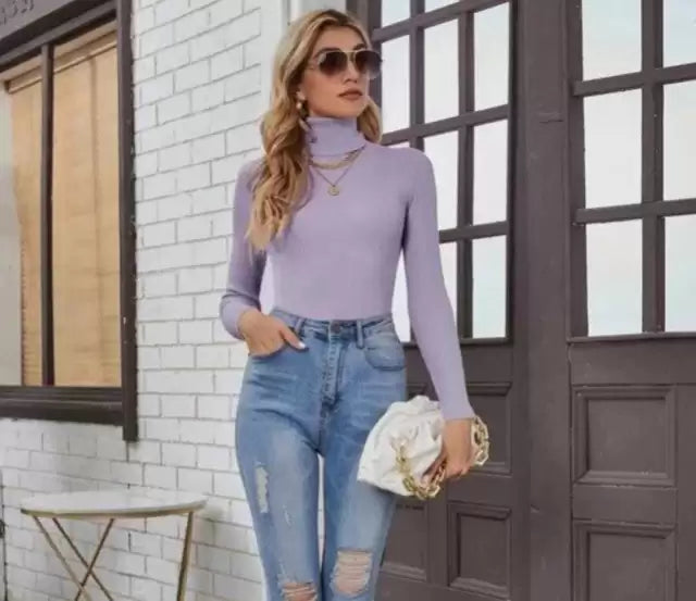 Casual Solid Women Purple Top